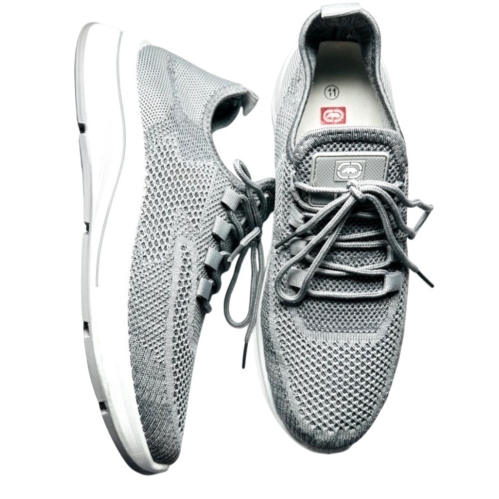 RED Ecko Unlimited Women’s Sz 11 Gray Stretch FlyKnit Lightweight Sneaker Shoes